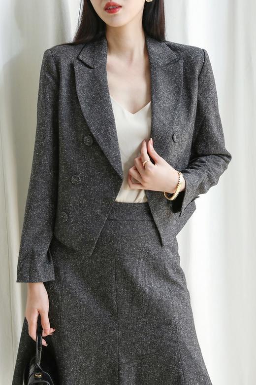 Le Malene 灰色修身优雅西装半裙套装 13841 商品图3
