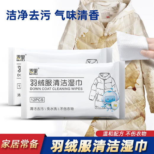 衣物护理湿巾纸【免洗去油污清洁湿纸巾】20片*10包 羽绒服去渍湿巾 商品图0