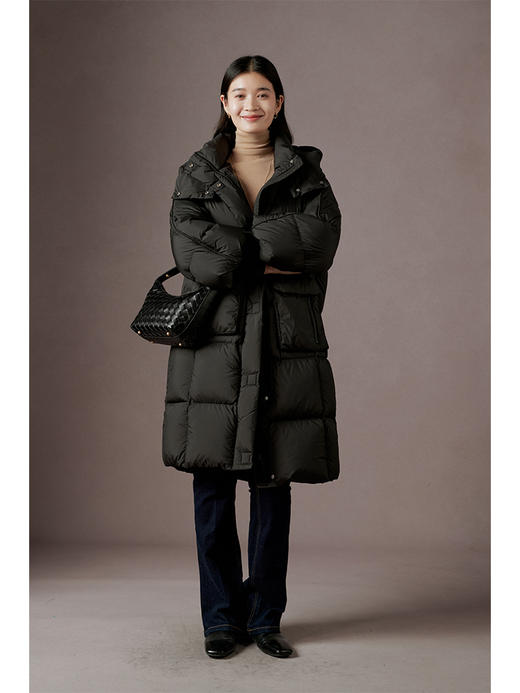 连帽90白鹅绒羽绒服女2023冬季新款高蓬松加厚保暖外套 商品图3