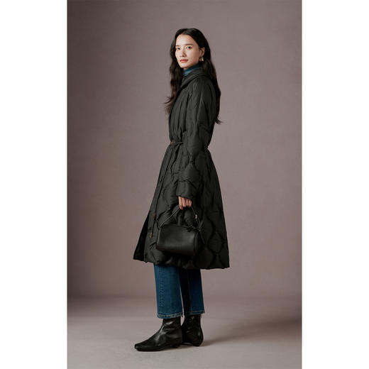 时尚气质90白鹅绒羽绒服女2023冬季新款设计感中长款保暖外套 商品图0