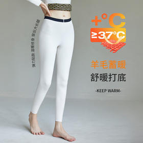 秋冬【德绒蚕丝无痕羊毛打底裤】 高腰 加绒加厚 保暖裤 棉毛裤
