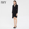 IWY/黑色设计感职业西装连衣裙女气质干练长袖套裙显瘦商务工作服正装Q13331 商品缩略图2