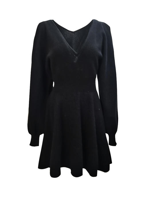 优雅V领羊绒女裙 商品图2