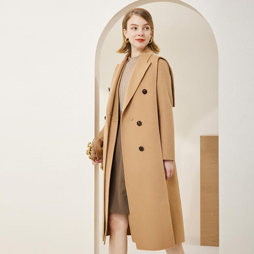 MD917斯尔丽2023冬季新款翻领干练气质可脱卸两件套羊毛大衣女外套 商品图2