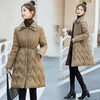 冬季新款，小香风波纹羽绒棉女温柔减龄收腰显瘦中长款棉衣外套（配腰带）HR-YM23860 商品缩略图1
