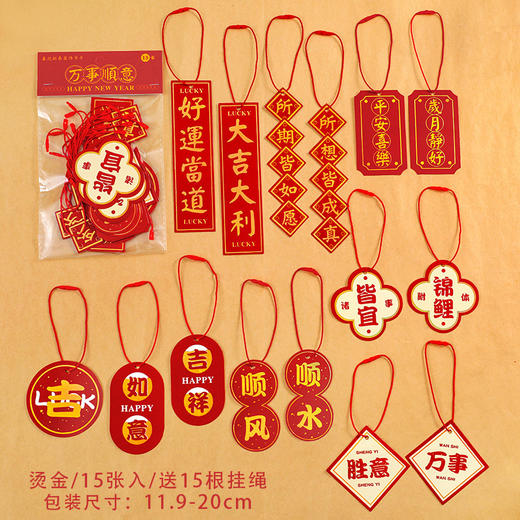 【新年烫金装饰吊卡！】励志文字挂饰，创意礼盒吊牌学习氛围布置小卡片，制造满满年味的装饰好物。 商品图7