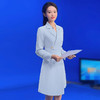 IWY/蓝色播音艺考主持人正装西装裙女士显瘦演讲比赛美容院礼服Q1005-L 商品缩略图0
