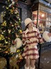张心子【奶芙草莓】圣诞格纹90白鸭绒毛呢小香风套装裙子女两件套 U2312024 商品缩略图0