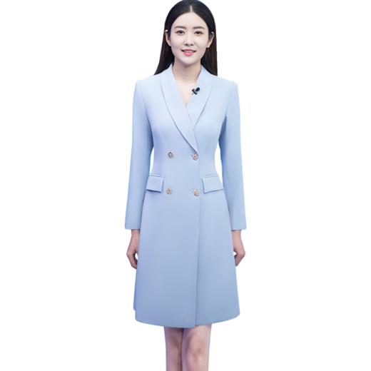 IWY/蓝色西装连衣裙女端庄大气主持人正装上镜艺考演讲比赛服装Q1019-L 商品图4