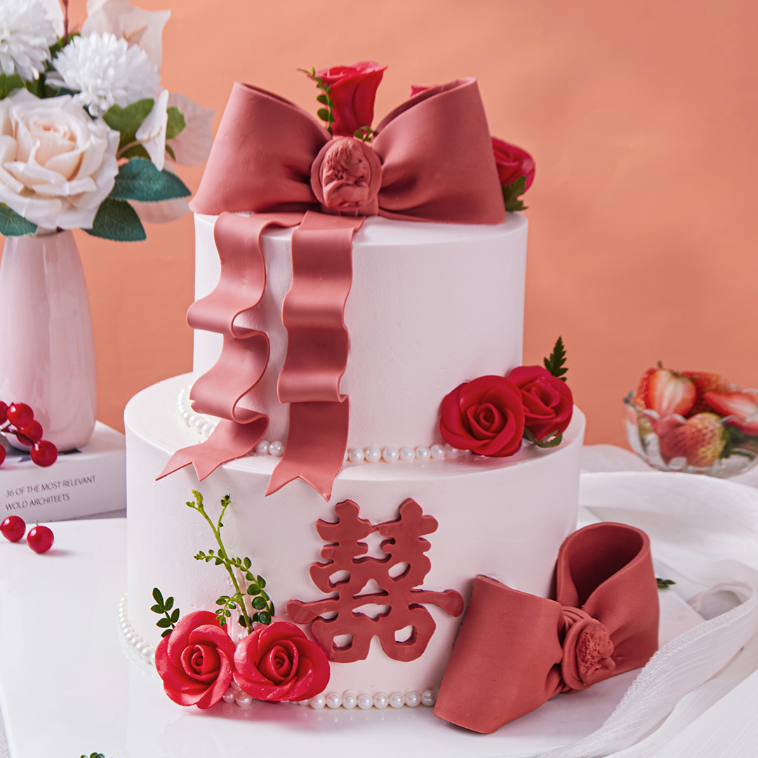 【以爱之名】新婚快乐结婚订婚双层蛋糕（请提前2天下单）