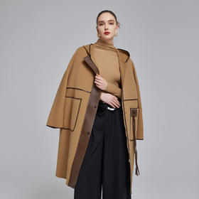 MD907斯尔丽2023冬季新款时尚流苏围巾可造型可保暖直筒大衣女