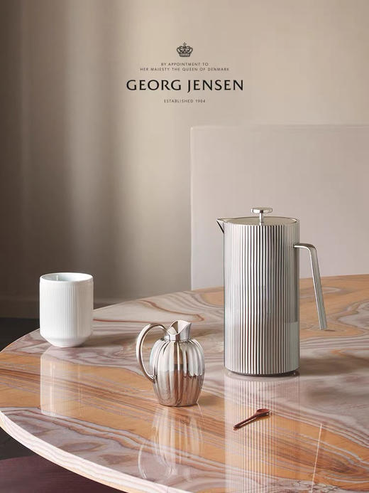 Georg Jensen乔治杰生北欧法压壶不锈钢双层咖啡壶轻奢茶壶家用 商品图2