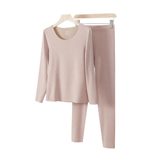 秋冬德绒保暖内衣女士抗菌无痕发热内衣套 商品图4