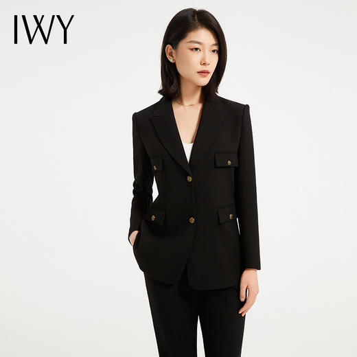 IWY/黑色西装套装气质干练总裁上班正装商务职业工作服C13319+P33319 商品图4