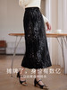 【129选3件，不退换】熙世界亮片丝绒半身裙女中长款秋冬高腰黑色显瘦后开叉直筒包臀裙 商品缩略图2