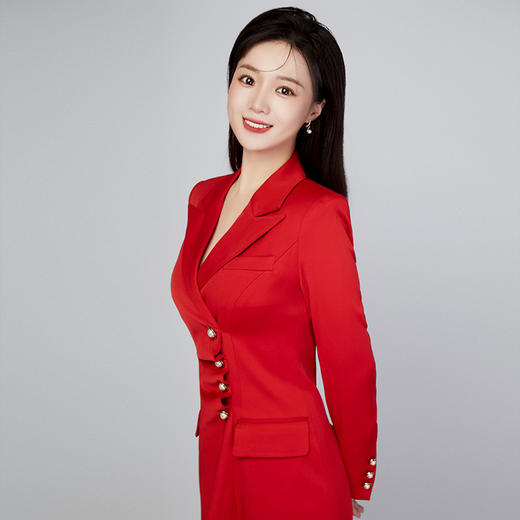 IWY/红色会议主持人正装女高级连衣裙设计感上台演讲比赛服装女213133Q1 商品图2