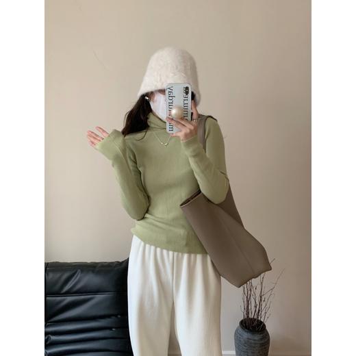 秋冬【十色堆堆领羊绒打底衫】保暖纯色 高领百搭 修身显瘦 针织打底衫女 商品图11