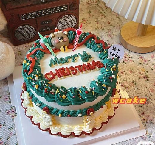 复古款圣诞蛋糕【Merry Christmas】蜡烛随机 商品图0