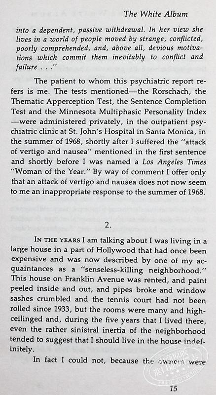 【中商原版】白色专辑 The White Album 英文原版 Joan Didion 散文集 当代美国文化 自我发现 商品图5