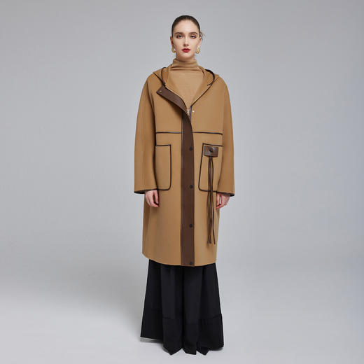 MD907斯尔丽2023冬季新款时尚流苏围巾可造型可保暖直筒大衣女 商品图3