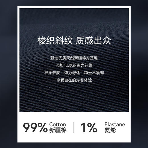十如仕纯棉液氨抗皱易打理正装商务休闲长裤-SP01-01 商品图3