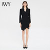 IWY/黑色设计感职业西装连衣裙女气质干练长袖套裙显瘦商务工作服正装Q13331 商品缩略图0