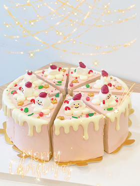 「节日特别款」堆雪人 栗子红茶切块 蛋糕