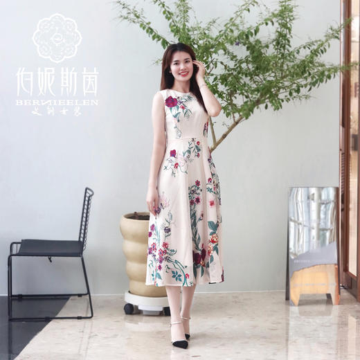 9c 千年情话—梁祝绣花无袖连衣裙黄白游色LZ3S19 商品图3