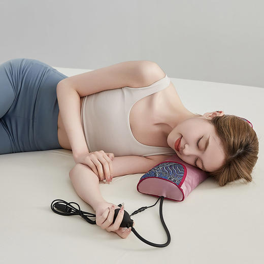 自然醒草本热敷可调节颈枕决明子艾草荞麦壳枕调节高度加热可拆洗手工睡眠枕LK 商品图4
