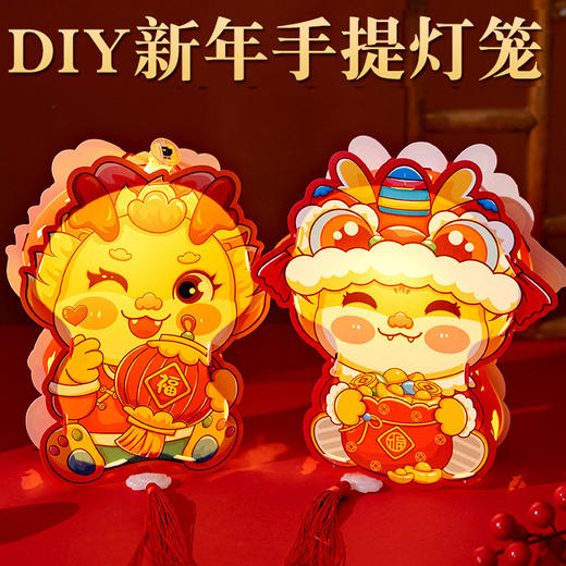 【19.9元任选3个卡通灯笼】新年灯笼卡通龙年花灯 儿童diy手工手提发光春节古风灯笼 商品图2