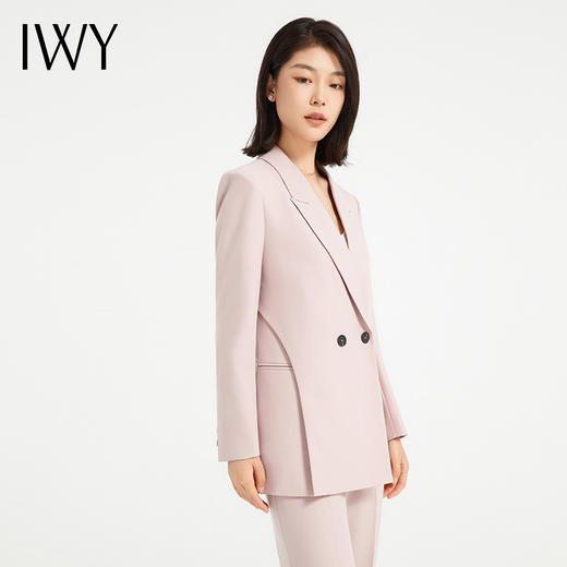 IWY/时尚粉色西装套装女气质韩版休闲职业装上镜主持人正装美容师工装C13520+P33520 商品图2
