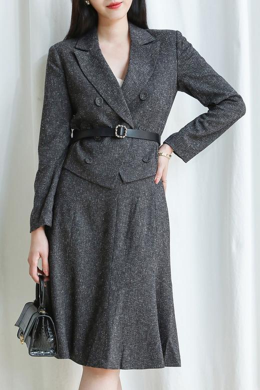 Le Malene 灰色修身优雅西装半裙套装 13841 商品图4