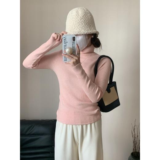 秋冬【十色堆堆领羊绒打底衫】保暖纯色 高领百搭 修身显瘦 针织打底衫女 商品图13