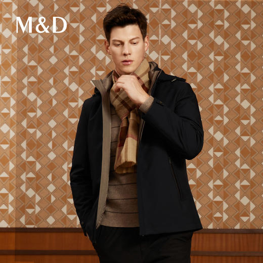 MD名盾立领带帽羽绒服秋冬新品鸭绒修身休闲保暖拉链款 商品图2