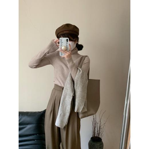 秋冬【十色堆堆领羊绒打底衫】保暖纯色 高领百搭 修身显瘦 针织打底衫女 商品图10