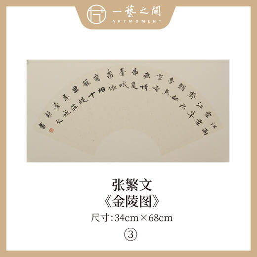 张繁文 34x68CM魏碑《金陵图》《客中行》《乌衣巷》《大林寺桃花》 《观书有感》等2平尺扇面 镜片 手写纸本宣纸隶书书法作品仅15张广美教授限量 商品图2