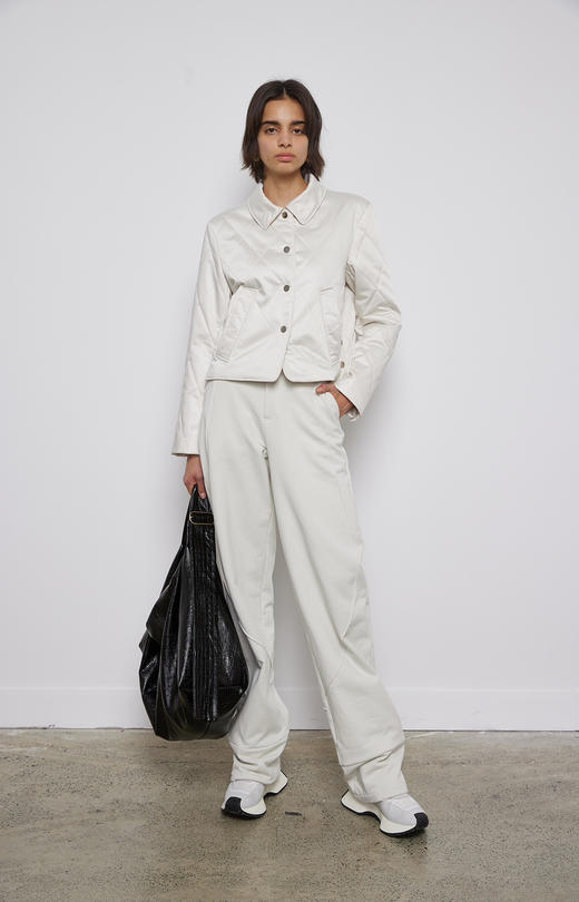 翻领菱形格棉服 商品图0