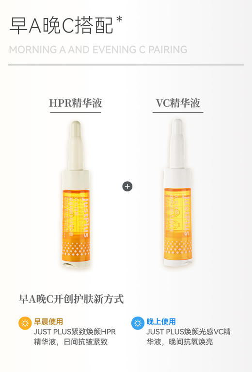 Topc紧致焕颜HPR精华液 A醇温和不刺激K老； 8.75ml小瓶装双仓锁鲜研磨避光分仓包装，一按一摇一压锁住鲜活，方便多次使用和保存（早A晚C创新科学护肤新方式） 商品图7
