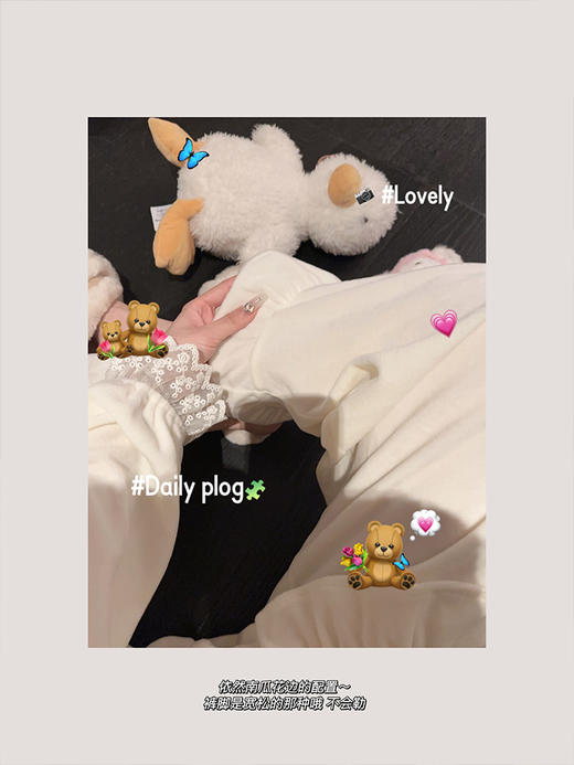 金蘑菇菇 晚安好梦 公主的法式睡衣/ 温柔可爱家居服套装冬 商品图1