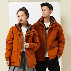 新款户外羽绒内胆冲锋衣男女款三合一两件套可拆卸防风防水透气登山服