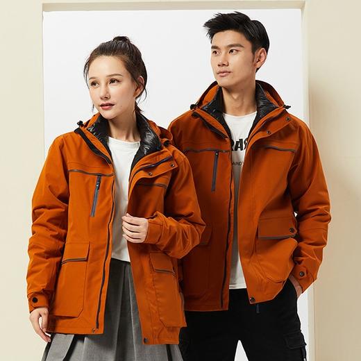 新款户外羽绒内胆冲锋衣男女款三合一两件套可拆卸防风防水透气登山服 商品图0