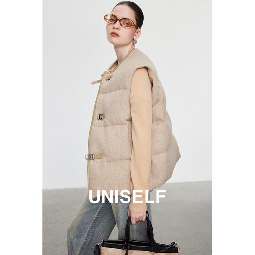 高密羊毛鹅绒马甲女2023秋冬新款设计感时尚轻奢羽绒外套 商品图2