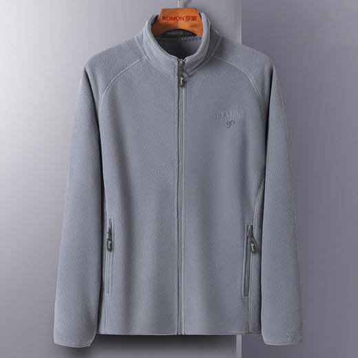 【摇粒绒】罗蒙外套男秋季新款纯色休闲通勤百搭抓绒衣男士外套 商品图3
