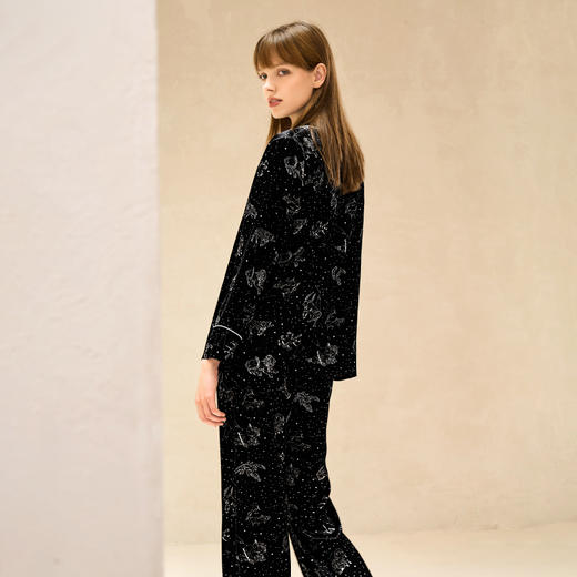 Solo seta重磅真丝睡衣套装女桑蚕丝星座印花丝绸家居服2025新 商品图2