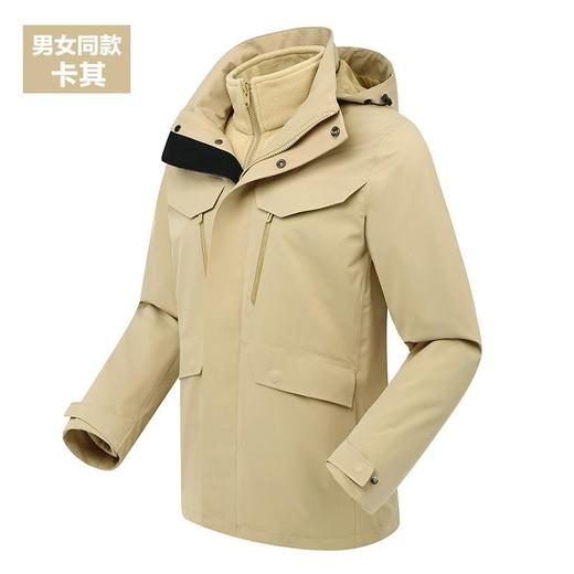 2023秋冬新款户外冲锋衣男女同款三合一可拆卸防风防水压胶工作服 商品图3