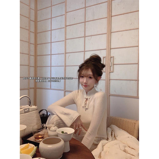 XS断码特价 金蘑菇菇 青青子衿 / 国风半透内搭系列 设计感毛衣&针织连衣裙 商品图2