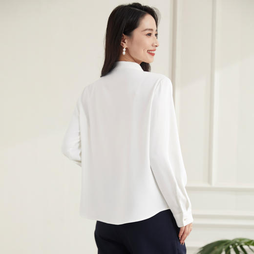 【职业干练】罗蒙四季款女士长袖衬衫舒适亲肤大众简约百搭优雅衬衫女 商品图2