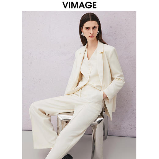 VIMAGE纬漫纪春季新款简约通勤西装外套女V2103705 商品图2