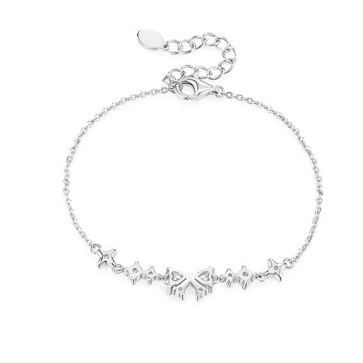 KADER卡蒂罗 爱心蝴蝶结手链 S925银轻奢浪漫时尚设计首饰 灵动闪耀梦幻优雅圣诞秋冬配饰 闺蜜同款女生款 礼盒 商品图0