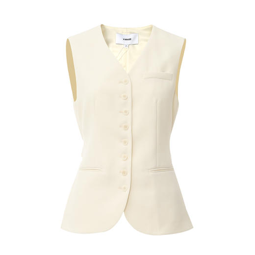 VIMAGE纬漫纪春季新款百搭马甲简约修身西装薄外套V2103730 商品图5